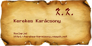 Kerekes Karácsony névjegykártya